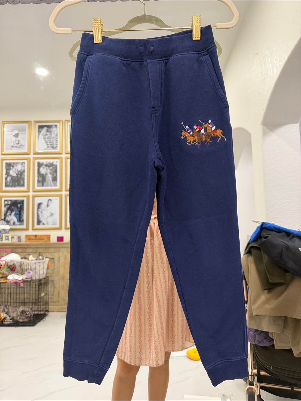 Polo by Ralph Lauren Navy Embroidered Polo Player Joggers